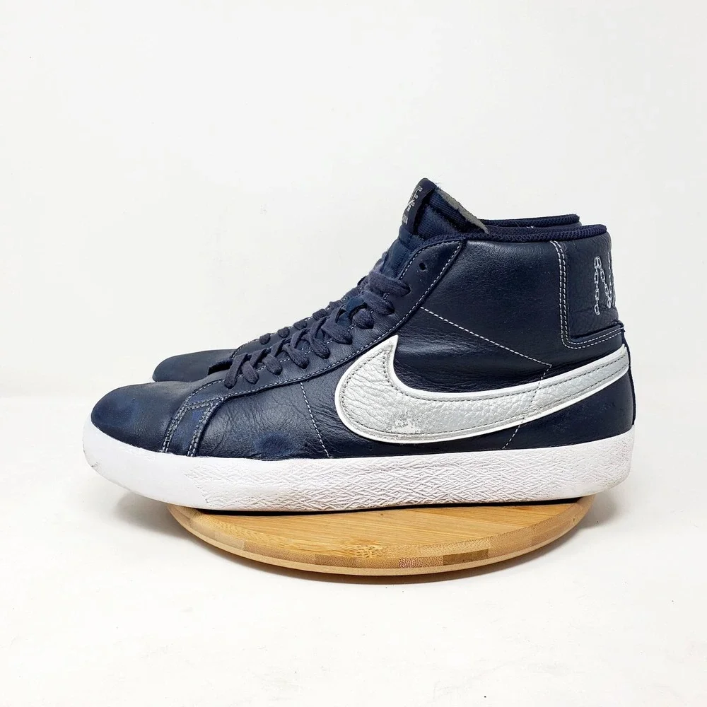 Nike‎ Blazer Mid Shoes Mens 11 Mason Silva Dark Blue Lace Up Sneakers